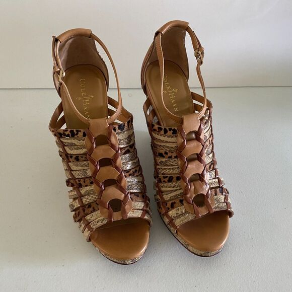 Cole Haan Air Minka Wedge Sandals size 10B Brown - Picture 2 of 16
